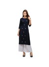 Blue VT Rayon Party Wear Embroidery Work Kurti With Plazzo SL06